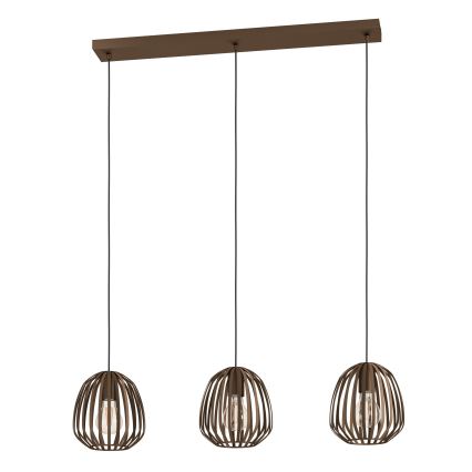 Eglo - Kábelre függesztett csillár 3xE27/40W/230V bronz