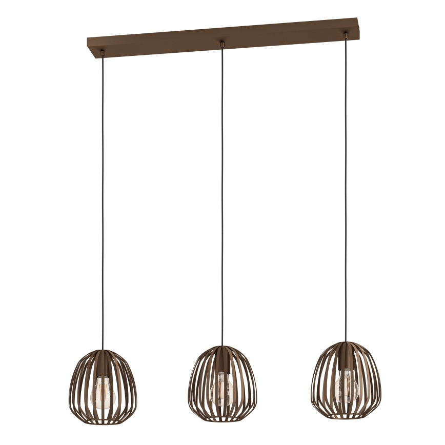 Eglo - Kábelre függesztett csillár 3xE27/40W/230V bronz