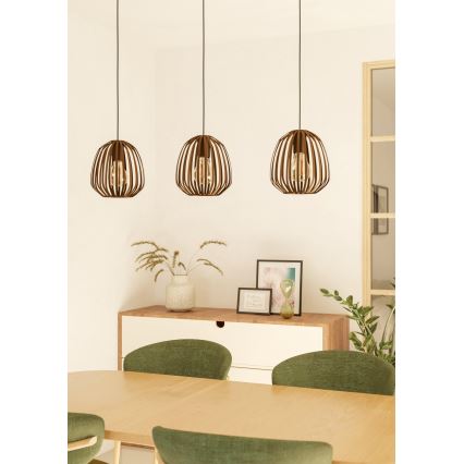 Eglo - Kábelre függesztett csillár 3xE27/40W/230V bronz