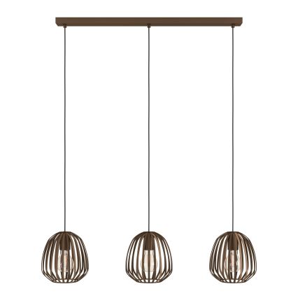 Eglo - Kábelre függesztett csillár 3xE27/40W/230V bronz