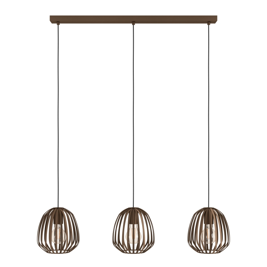Eglo - Kábelre függesztett csillár 3xE27/40W/230V bronz