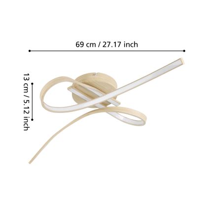 Eglo - LED mennyezeti lámpatest LED/20,5W/230V barna