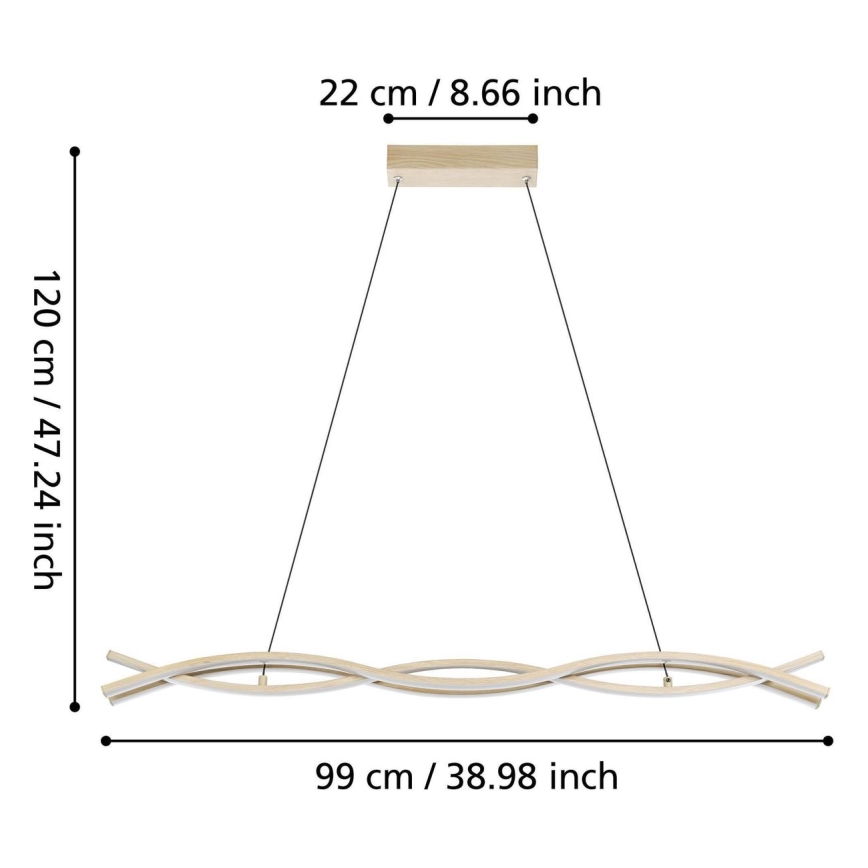 Eglo - LED csillár kábelen LED/35W/230V arany