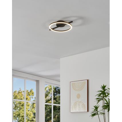 Eglo - LED RGBW Dimmelhető mennyezeti lámpa LED/17W/230V 2700-6500K fekete + távirányítás
