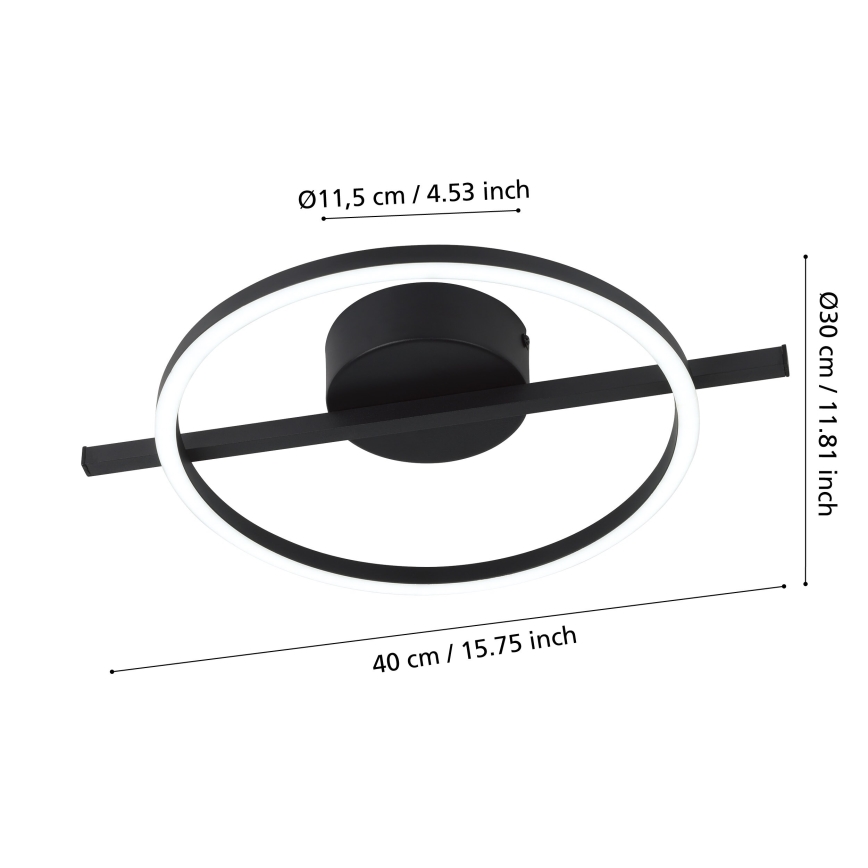 Eglo - LED RGBW Dimmelhető mennyezeti lámpa LED/17W/230V 2700-6500K fekete + távirányítás