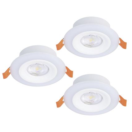 Eglo - 3xLED RGBW szett, fényerőszabályozható fürdőszobai beépíthető mennyezeti lámpa LED/3,8W/230V 2700-6500K IP44 + távirányító