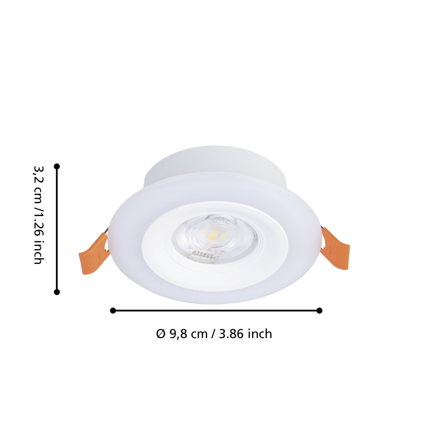 Eglo - 3xLED RGBW szett, fényerőszabályozható fürdőszobai beépíthető mennyezeti lámpa LED/3,8W/230V 2700-6500K IP44 + távirányító