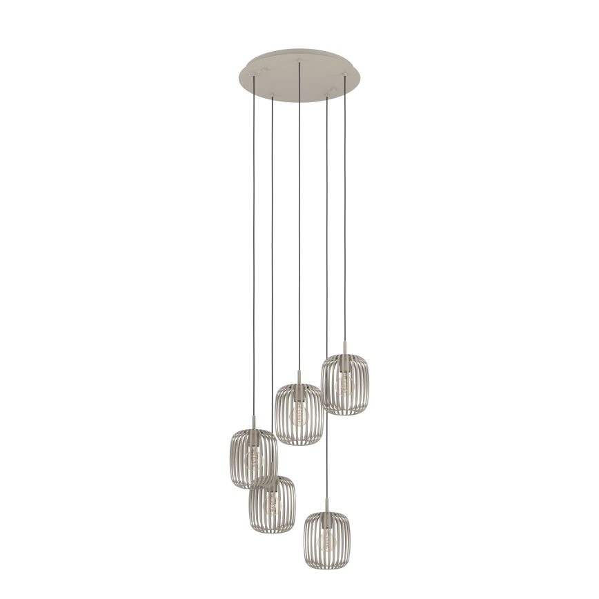Eglo - Kábellel függesztett csillár 5xE27/40W/230V bézs