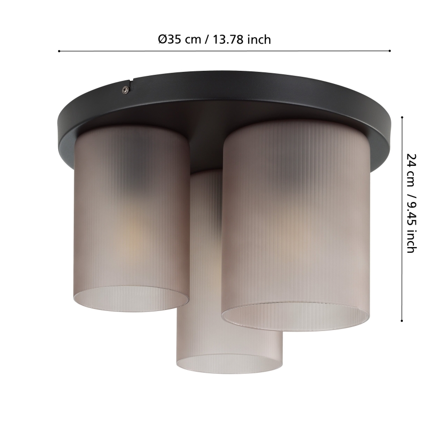 Eglo - Mennyezeti lámpa 3xE27/40W/230V szürke