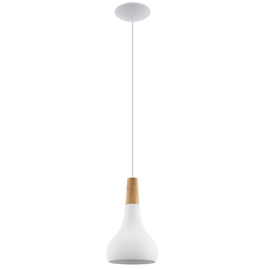 Eglo - Zsinóros függeszték 1xE27/60W/230V átm. 18 cm fehér