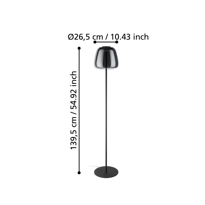 Eglo - LED RGBW fényerőszabályozható állólámpa LED/15,5W/230V 2700-6500K füstszínű