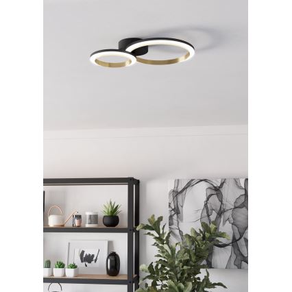 Eglo - LED Dimmelhető mennyezeti lámpa LED/12W/230V 4000K fekete/arany