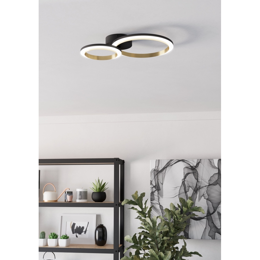 Eglo - LED Dimmelhető mennyezeti lámpa LED/12W/230V 4000K fekete/arany