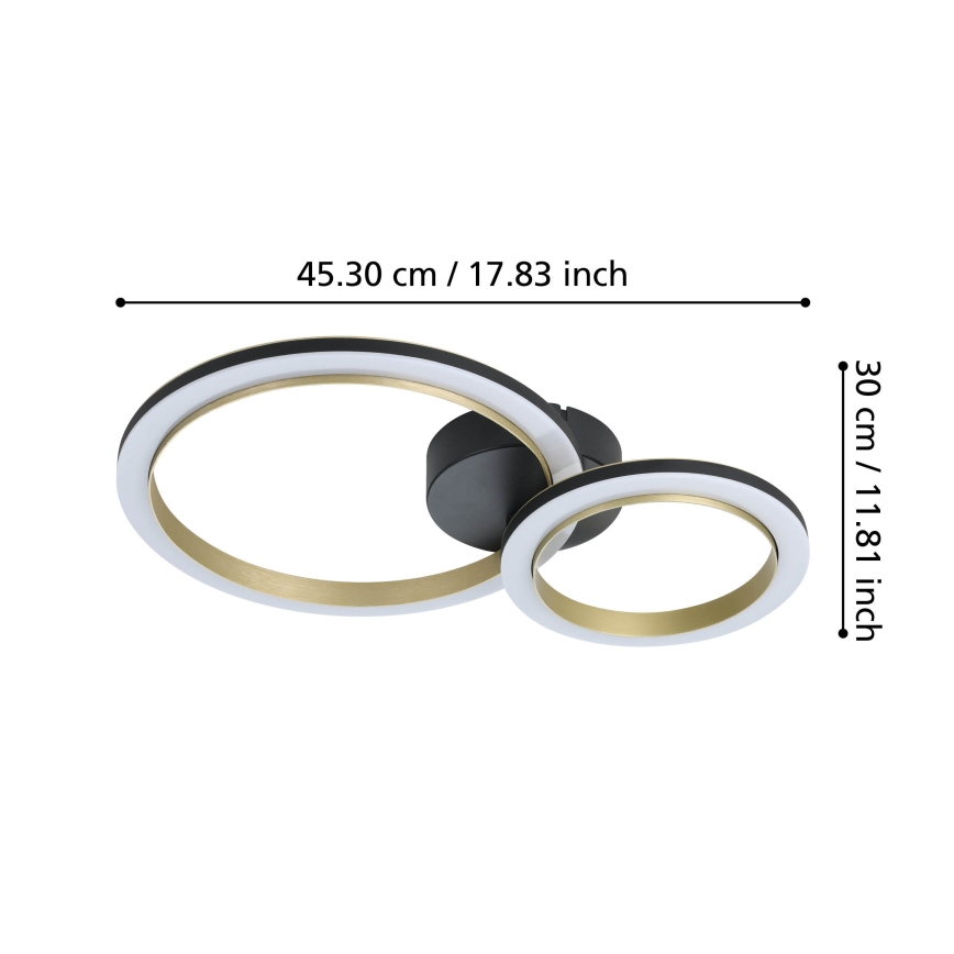 Eglo - LED Dimmelhető mennyezeti lámpa LED/12W/230V 4000K fekete/arany
