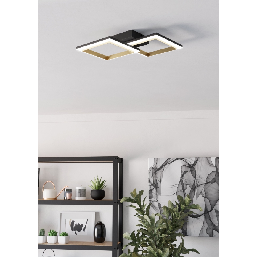 Eglo - LED Dimmelhető mennyezeti lámpa LED/18,4W/230V 4000K fekete/arany