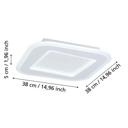 Eglo - LED Dimmelhető mennyezeti lámpa LED/20W/230V 2700-6500K fehér + távirányítás