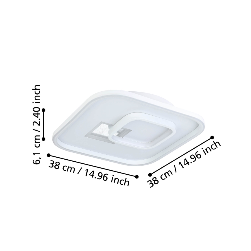 Eglo - LED Mennyezeti lámpa 1xLED/16,2W/230V + 1xLED/9,2W 38x38 cm fehér