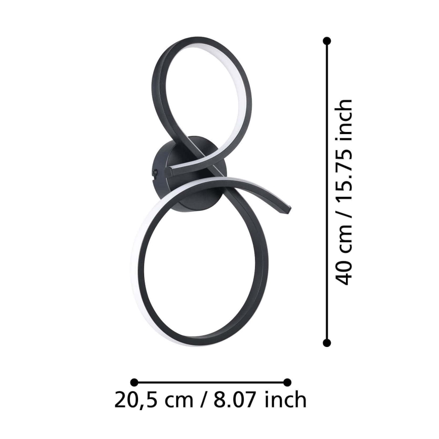 Eglo - LED fali lámpa LED/11,4W/230V 3000K fekete