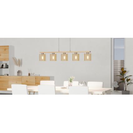 Eglo - Kábelre függesztett csillár 5xE27/28W/230V