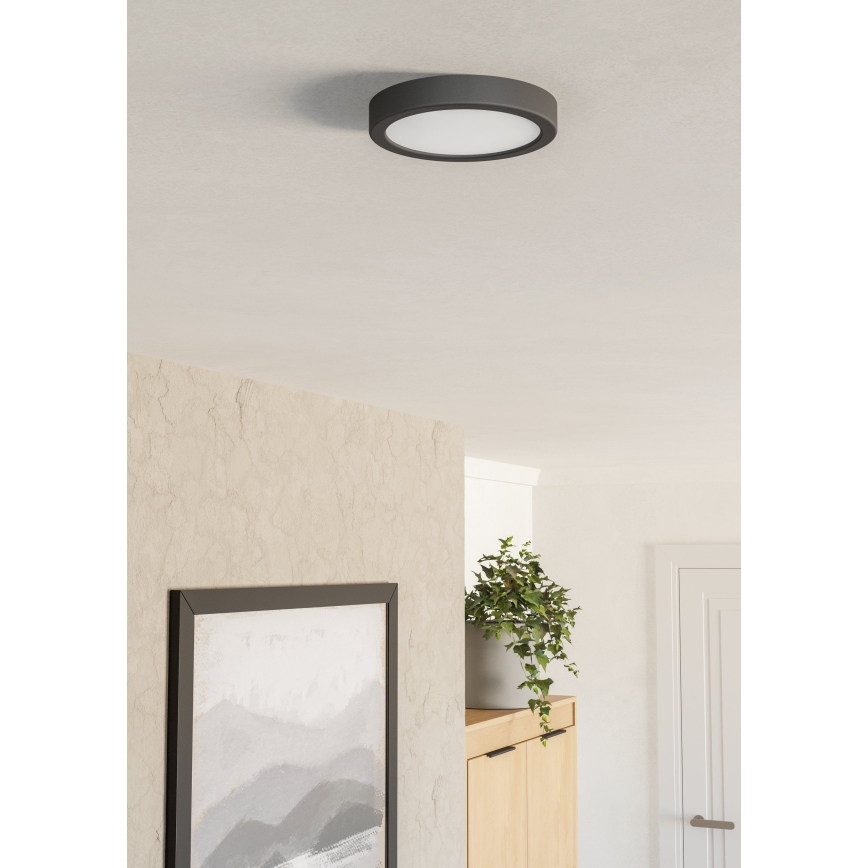 Eglo - LED mennyezeti lámpatest, 7,5 W, 230 V, 2700/4000/6500 K, átmérő 16,6 cm, fekete
