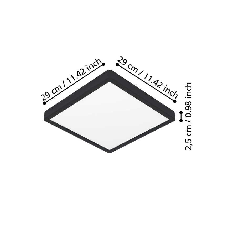 Eglo - LED Mennyezeti lámpa LED/13W/230V 2700/4000/6500K 29x29cm fekete