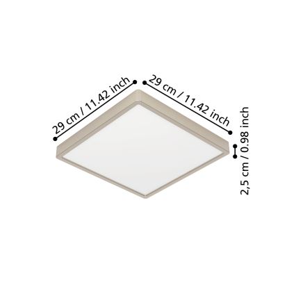Eglo - LED mennyezeti lámpatest LED/13W/230V 2700/4000/6500K 29x29 cm matt króm