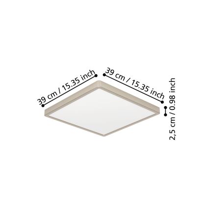 Eglo - LED mennyezeti lámpa LED/17,5W/230V 2700/4000/6500K 39x39 cm matt króm