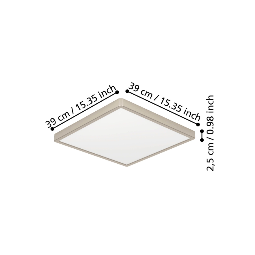Eglo - LED mennyezeti lámpa LED/17,5W/230V 2700/4000/6500K 39x39 cm matt króm