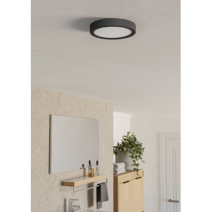 Eglo - LED fürdőszobai mennyezeti lámpatest LED/7,5W/230V 2700/4000/6500K átm. 16,6 cm IP44 fekete