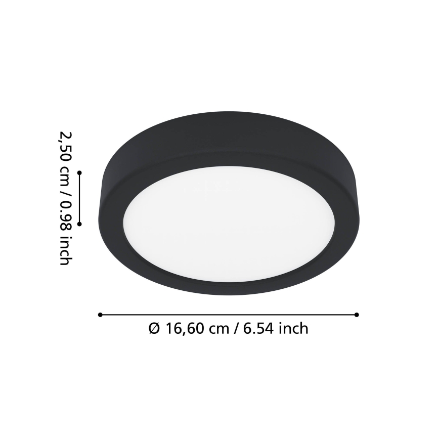 Eglo - LED fürdőszobai mennyezeti lámpatest LED/7,5W/230V 2700/4000/6500K átm. 16,6 cm IP44 fekete