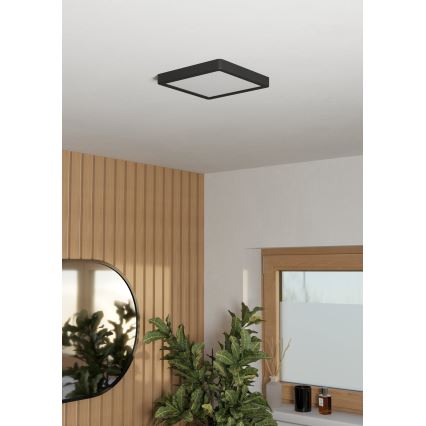 Eglo - LED fürdőszobai mennyezeti lámpa LED/10,5W/230V 2700/4000/6500K 22x22 cm IP44 fekete