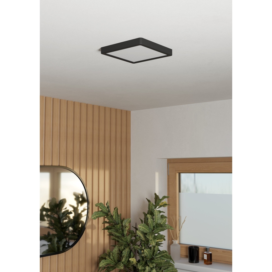 Eglo - LED fürdőszobai mennyezeti lámpa LED/10,5W/230V 2700/4000/6500K 22x22 cm IP44 fekete