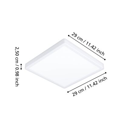 Eglo - LED fürdőszobai mennyezeti lámpatest LED/13W/230V 29x29 cm IP44 fehér