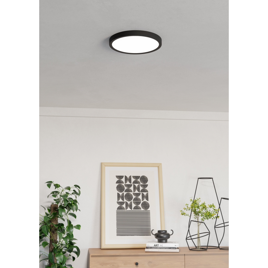 Eglo - LED RGBW fényerőszabályozható fürdőszobai mennyezeti lámpatest LED/14,3W/230V 2700-6500K átm. 27,8cm IP44 fekete