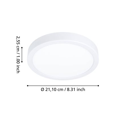 Eglo - RGBW LED dimmelhető fürdőszobai mennyezeti lámpatest LED/11,2W/230V 2700-6500K átм. 21,1 cm IP44 fehér
