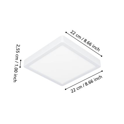 Eglo - LED RGBW Dimmelhető fürdőszobai mennyezeti lámpatest LED/10,5W/230V 2700-6500K 22x22 cm IP44 fehér