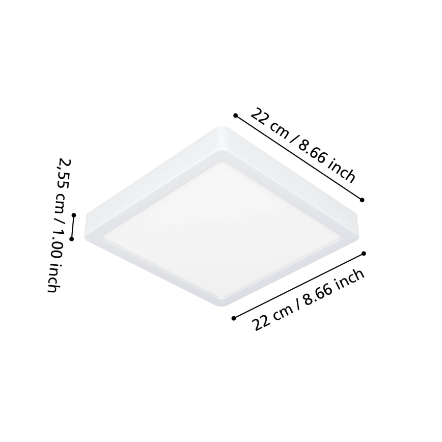 Eglo - LED RGBW Dimmelhető fürdőszobai mennyezeti lámpatest LED/10,5W/230V 2700-6500K 22x22 cm IP44 fehér