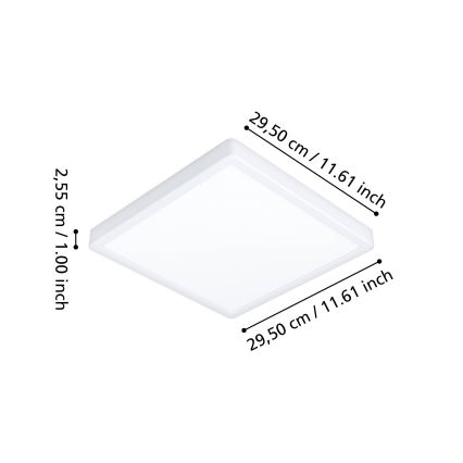 Eglo - LED RGBW dimmelhető fürdőszobai mennyezeti lámpatest LED/13,5W/230V 2700-6500K 29,5x29,5 cm IP44 fehér