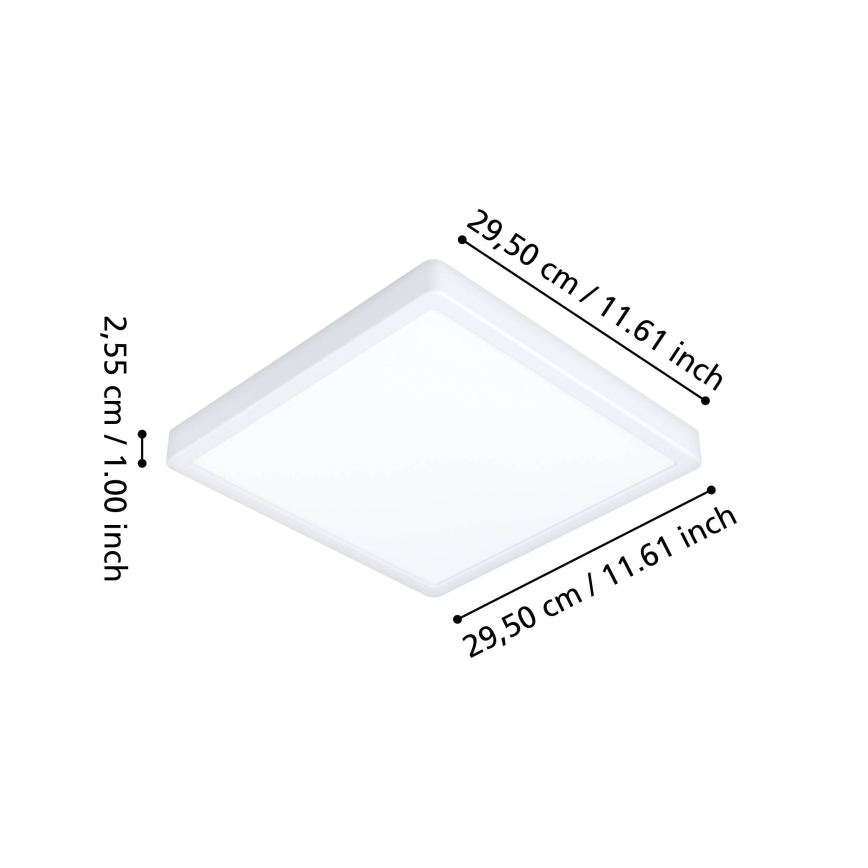 Eglo - LED RGBW dimmelhető fürdőszobai mennyezeti lámpatest LED/13,5W/230V 2700-6500K 29,5x29,5 cm IP44 fehér
