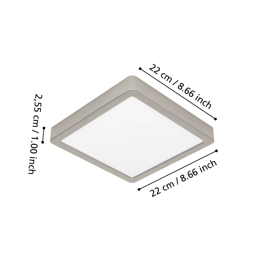 Eglo - LED RGBW Dimmelhető fürdőszobai mennyezeti lámpa LED/10,5W/230V 2700-6500K 22x22 cm IP44 matt króm