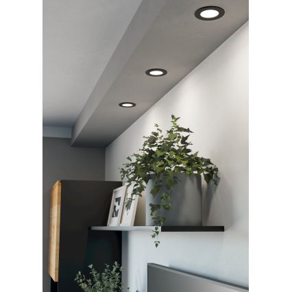 Eglo - LED beépíthető lámpatest, LED/3,7 W, 230 V, 2700/4000/6500 K, átm. 8,8 cm, fekete
