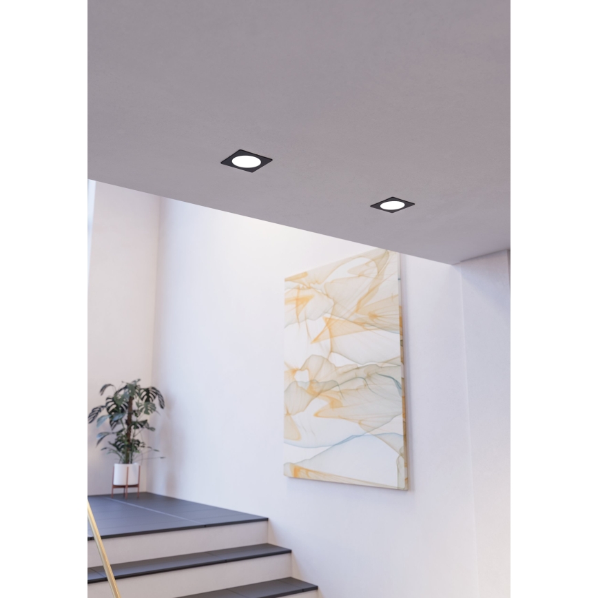 Eglo - süllyesztett LED lámpatest LED/6,3W/230V 2700/4000/6500K 11,9x11,9 cm fekete