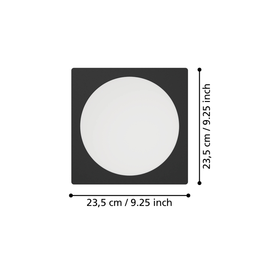 Eglo - Elegáns beépíthető LED mennyezeti lámpa LED/18,5W/230V 2700/4000/6500K 21,6x21,6 cm fekete