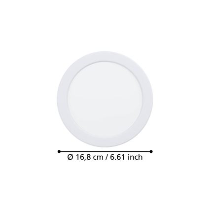 Eglo - LED beépíthető lámpatest LED/10,5W/230V 2700/4000/6500K átm. 16,8 cm fehér