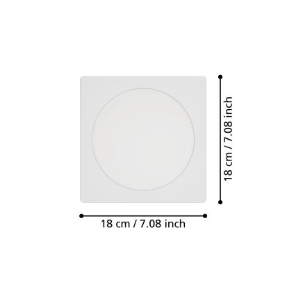 Eglo - LED beépíthető mennyezeti lámpatest LED/10,5W/230V 2700/4000/6500K 16,6x16,6 cm fehér