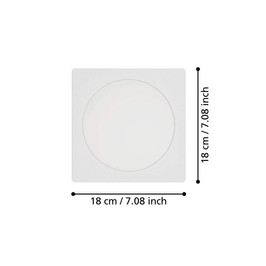 Eglo - LED beépíthető mennyezeti lámpatest LED/10,5W/230V 2700/4000/6500K 16,6x16,6 cm fehér
