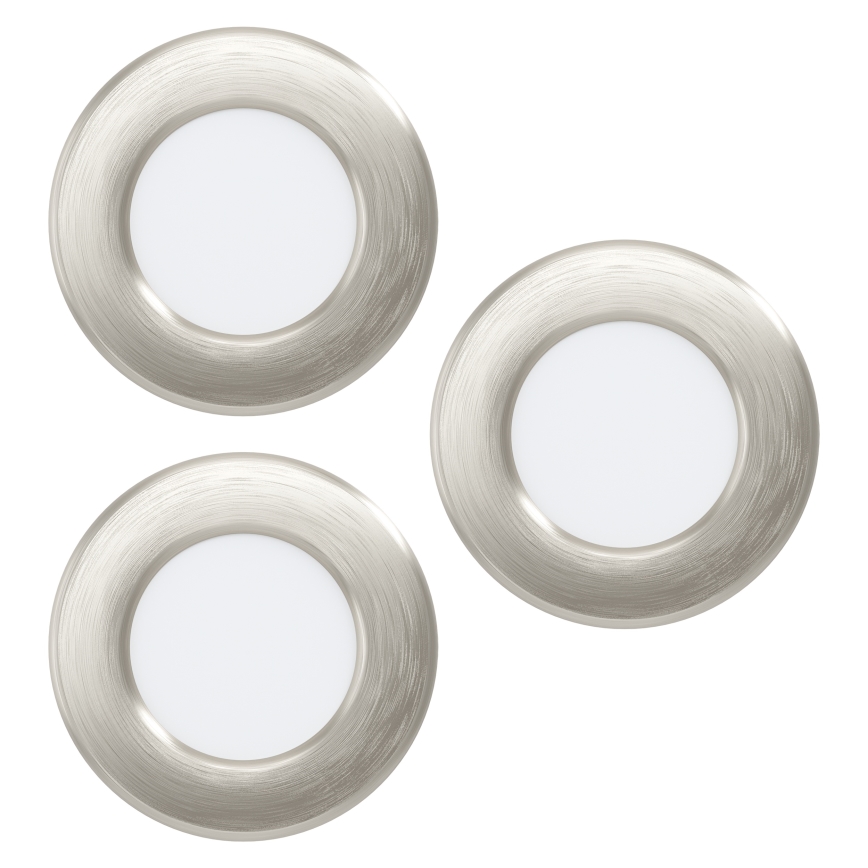 Eglo - 3 darabos szett: beépíthető mennyezeti LED lámpa LED/3,7W/230V 2700/4000/6500K Ø 8,8 cm matt króm
