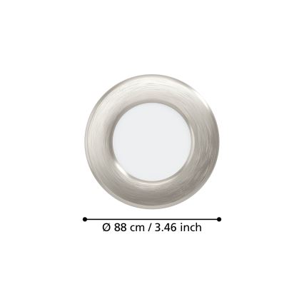 Eglo - LED beépíthető lámpatest LED/3,7W/230V 2700/4000/6500K átmérő 8,8 cm matt króm