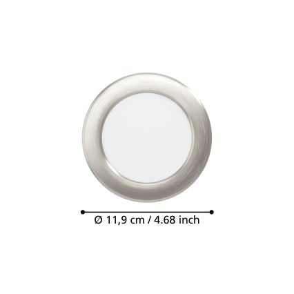 Eglo - LED álmennyezeti beépíthető lámpatest LED/6,3W/230V 2700/4000/6500K átm. 11,9 cm matt króm