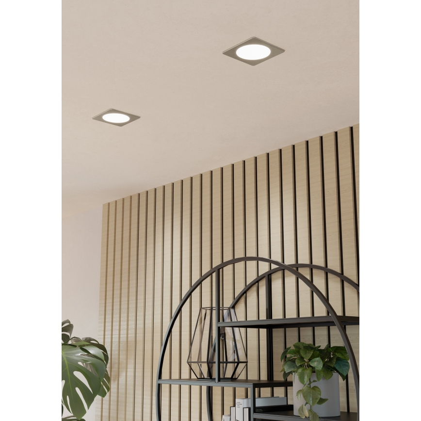 Eglo - LED beépíthető mennyezeti lámpa LED/6,3W/230V 2700/4000/6500K 11,9x11,9 cm matt króm